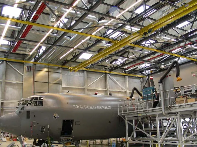 Calefacción de hangar en Hangar Denmark 800, Sistemas de Alta Potencia